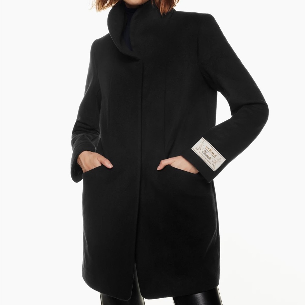 Aritzia Wool Cashmere Black Cocoon Coat Short XXS 2XS